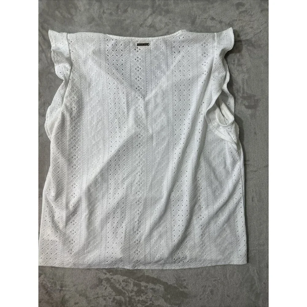 Women’s Michael Kors Blouse White V-Neck Size Xl